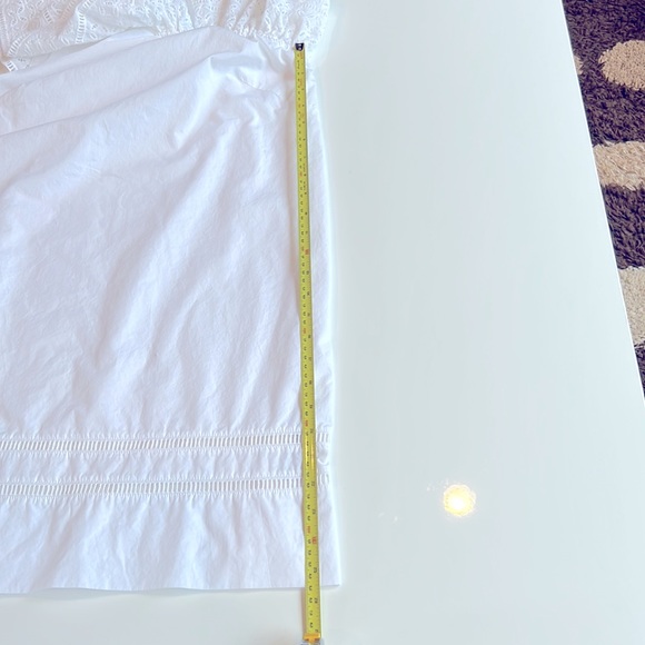 Abercrombie and Fitch white cotton dress one Shoulder, ruffle eyelet embroidery - Picture 6 of 9